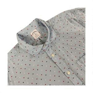 Brooks Brothers Shirt Mens XL Blue 1818 Regent Fit Short Sleeve Button Down Dot